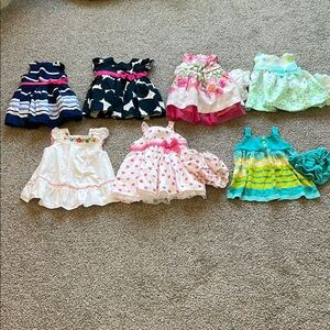 Colorful Baby Dresses Set of 7 (0-6 months)